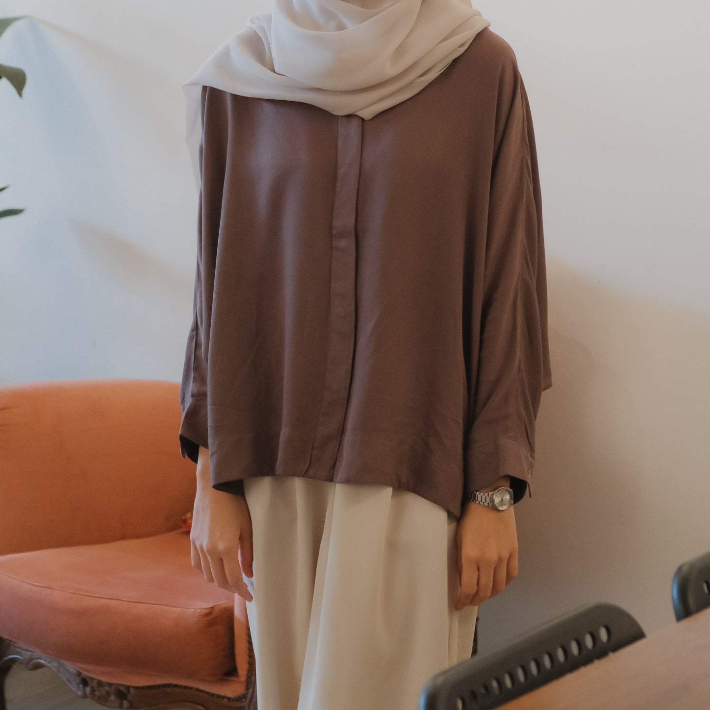 ILIA Flowy Shirt in Orchid Brown