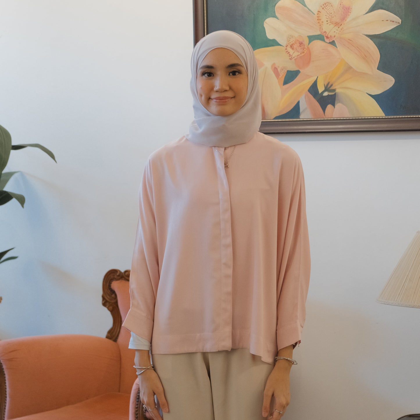 ILIA Flowy Shirt in Peony Pink