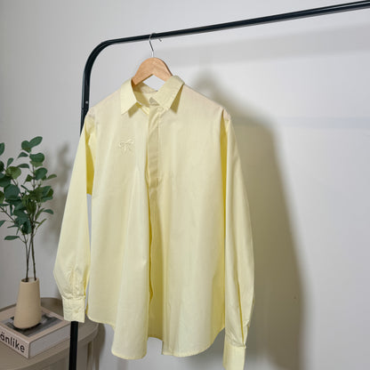 Celeste Bow Shirt in Soft Yellow