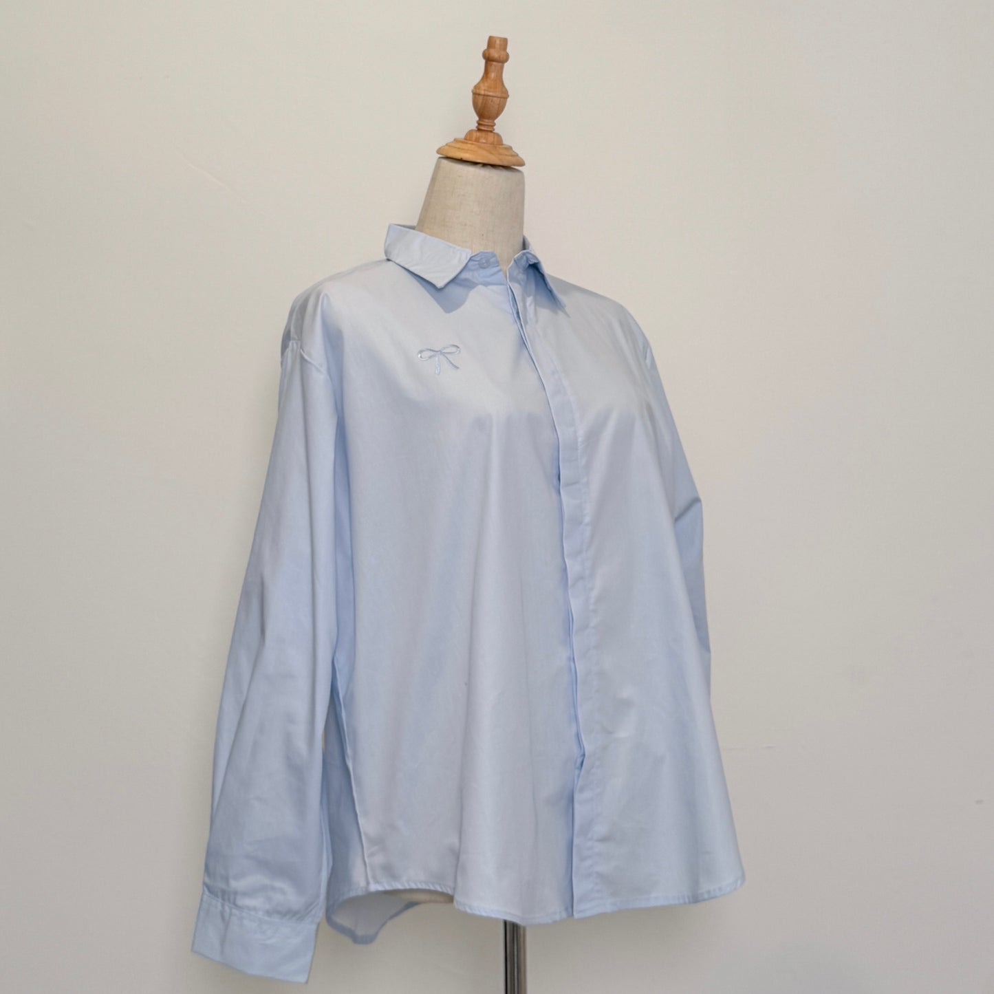 Celeste Bow Shirt in Pretty Blue