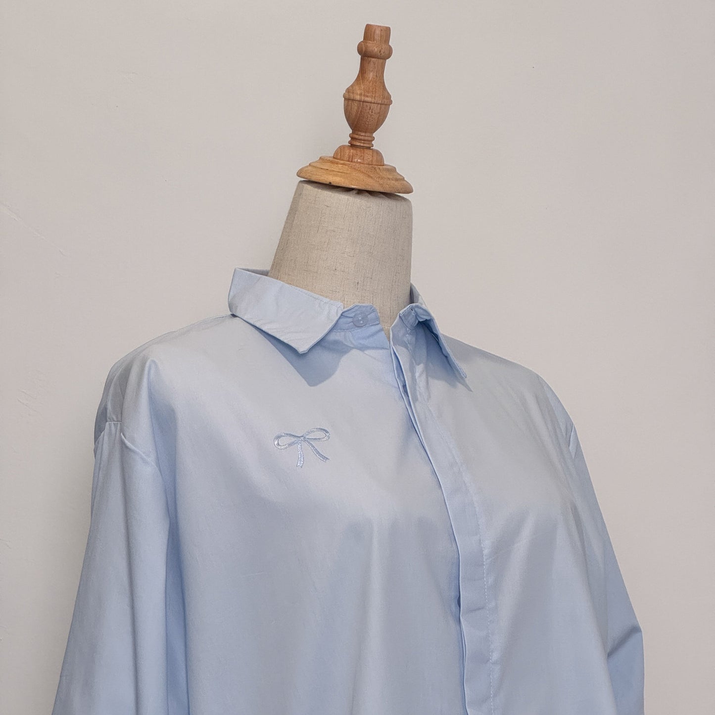 Celeste Bow Shirt in Pretty Blue